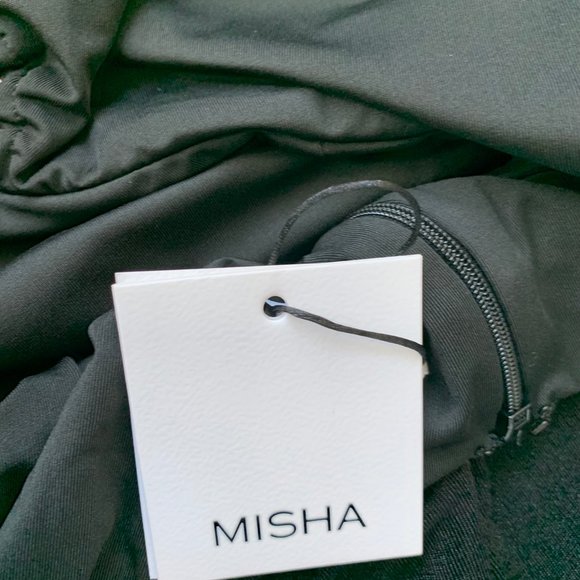 Misha Engracia plunge neck dress in black - Picture 5 of 9